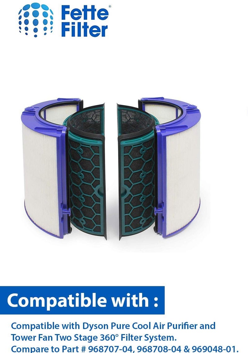 Fette Filter-Air Purifier Glass HEPA Filter & Activated Carbon Filter Compatible with Dyson Air Purifier & Dyson Pure Cool Dyson HP04 TP04 DP04 (Pack of 1) - Image 1